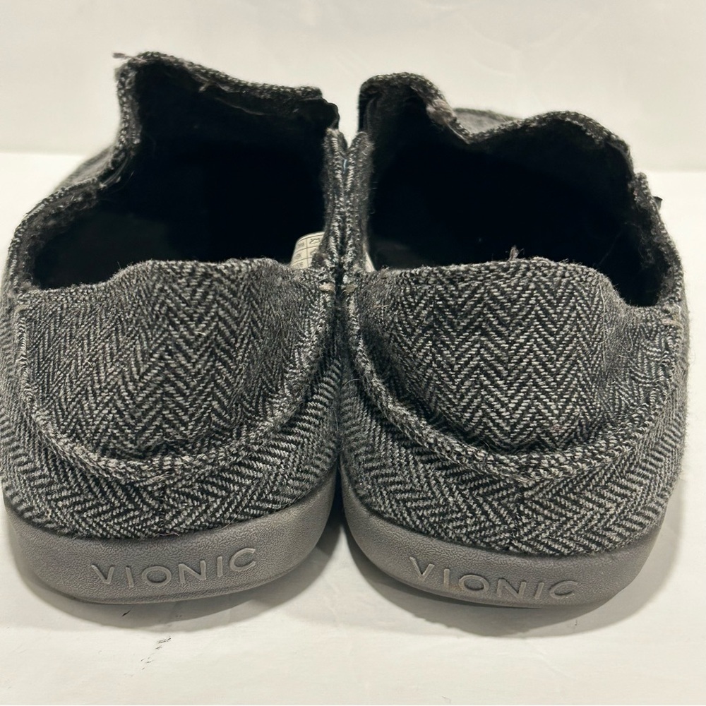VIONIC MENS MAXWELL DARK GREY HERRINGBONE SLIPPER CANVAS, ORTHOTIC, COMFORT, 13 - Picture 8 of 13